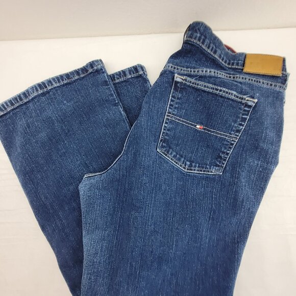 Tommy Hilfiger Jeans Women's 16 Blue Stretch Hipster Boot Dark Authentic - Picture 1 of 12